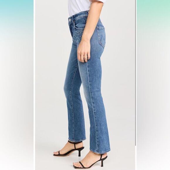 NWT MOTHER Women's The Insider Flood Jeans Stud size 34 - Picture 3 of 16